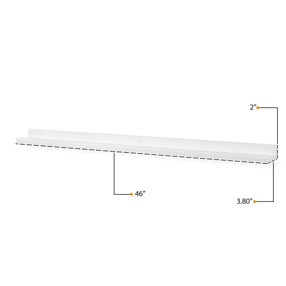Set of 4 Floating Wall Shelves, 46 Inch Picture Ledge Display Shelves for Photos, Artwork and Home Decor