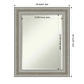 Beveled Bathroom Wall Mirror, Silver Frame Decorative Vanity Mirror for Bathroom, Bedroom and Entryway