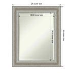 Beveled Bathroom Wall Mirror, Silver Frame Decorative Vanity Mirror for Bathroom, Bedroom and Entryway