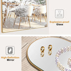 Arched Full Length Wood Floor Mirror, Full Body Standing and Wall Mounted Mirror for Bedroom, Living Room and Home Decor
