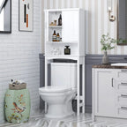 Spirich Home Over The Toilet Storage Cabinet, Bathroom Shelf Over Toilet, Bathroom Organizer Space Saver, White