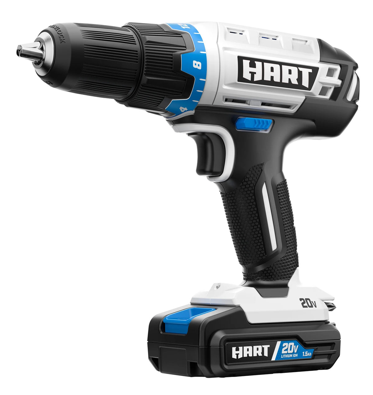HART 20 Volts 4-Tool Battery-Powered Combo Kit, (2) 1.5Ah Lithium-Ion Batteries