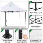 CL.HPAHKL 10' x 10'  Outdoor Pop Up Canopy Tent with Wheeled Bag, Outdoor Shade Tent for Party One Push Patio Tent Canopy Instant Slant Leg Conopy for Backyard Outdoor Patio and Lawn