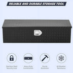 Aluminum Diamond Plate Tool Box 13x13x30 Inch, Heavy Duty Truck Toolbox with Sliding Shelf, Waterproof Truck Storage Organizer Chest for Pick Up Truck RV Trailer with Lock & Keys