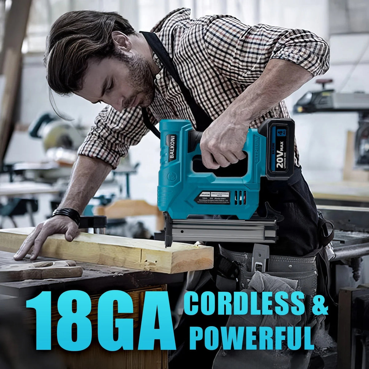 BALKONI 18 Gauge Cordless Finish Nail Gun,F10-F32 MAX, with 2*1500 mAh Battery and A Charger, 1000 Piece F30 Nails