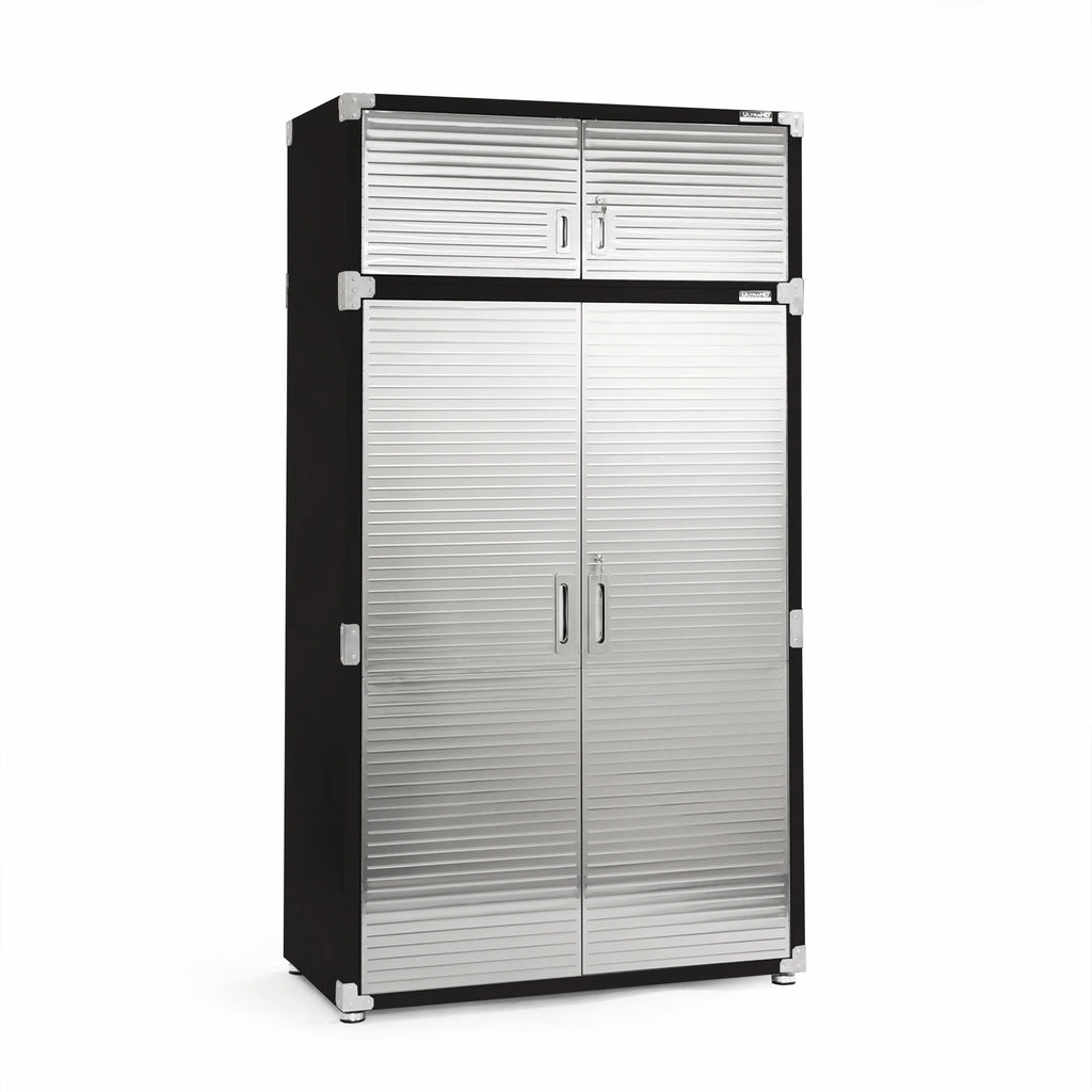 Seville Classics UltraHD Mega 2-Door Lockable Stacker Storage Cabinet, 48" W X 24" D X 18.5" H, Graphite