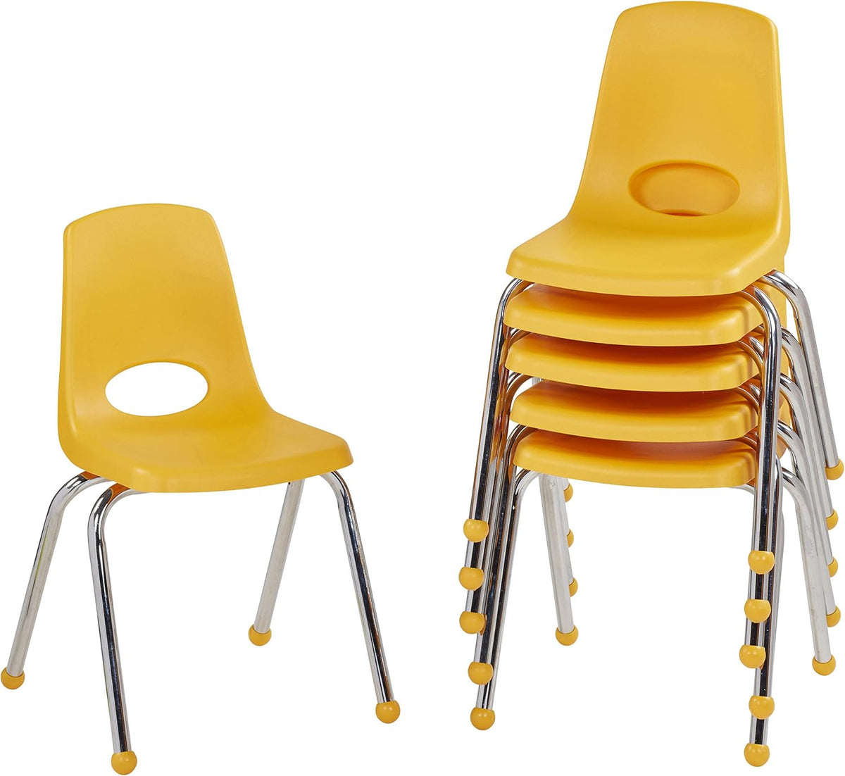 10" School Stack Chair with Swivel Glides, Purple, 6-Pack