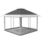 AOILE 13x13FT Pop-Up Patio Gazebo, Outdoor Canopy Tent with Mesh Walls, Double Roof & Carry Bag
