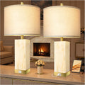 Translucent Marble Table Lamps with Night Light for Living Room