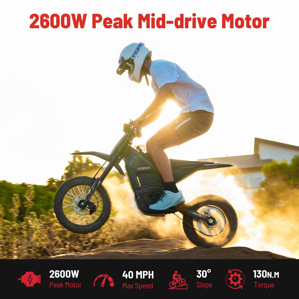 IN10 Electric Dirt Bike, 40MPH 2600W Off Road Electric Motorcycle