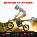 IN10 Electric Dirt Bike, 40MPH 2600W Off Road Electric Motorcycle