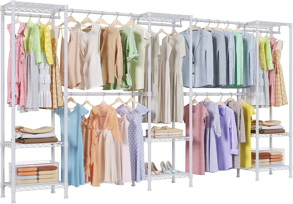 H11 Heavy Duty Clothes Rack White Clothing Rack for Hanging Clothes