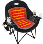 2PCS Oversized Camping Chairs, Heavy Duty Padded, Thick Headrest, Black