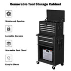 Costway 2 in 1 Rolling Cabinet Storage Chest Box Organizer w/ 6 Drawers Black