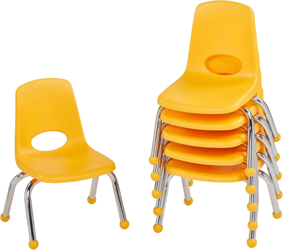 10" School Stack Chair with Swivel Glides, Purple, 6-Pack