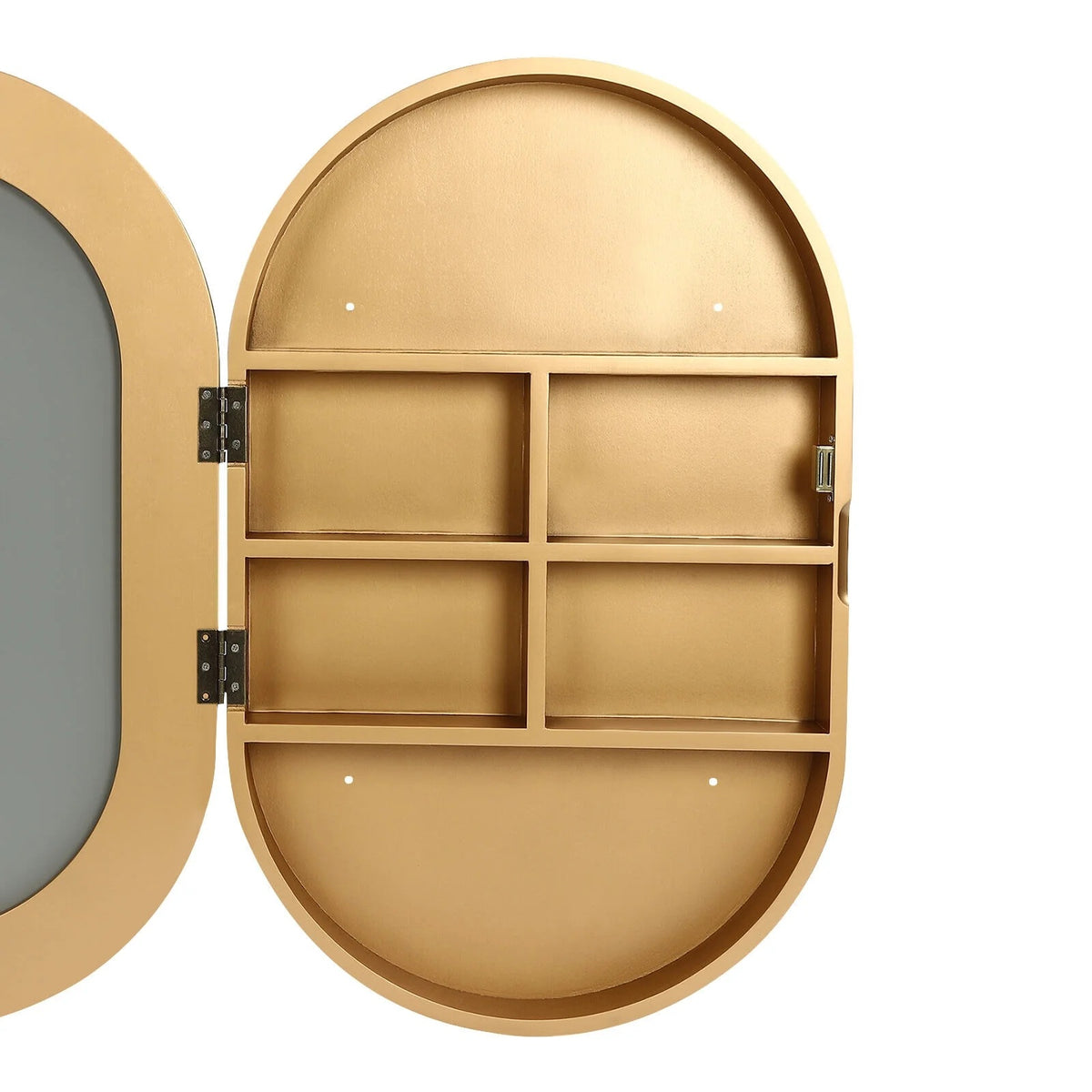 Fichiouy Bathroom Mirror Cabinet Oval Wall Mounted Cabinet Storage Cabinet with Mirror for Bathroom 19.76" x 30.82"