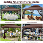 SANOPY 10'x13.3' Metal Patio Gazebo, Outdoor Gazebo Canopy Tent for Backyard with Mesh Curtains, Gazebos Shelter with Display Shelves, Steel Frame, Patio Covers for Tailgate