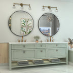 Round Metal Black Frame Bathroom Vanity Mirror, Wall Mounted Decorative Mirror