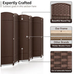 6 Panel Room Divider, 6ft Tall Extra Wide Folding Privacy Screen with Hand-Woven Mesh Panels