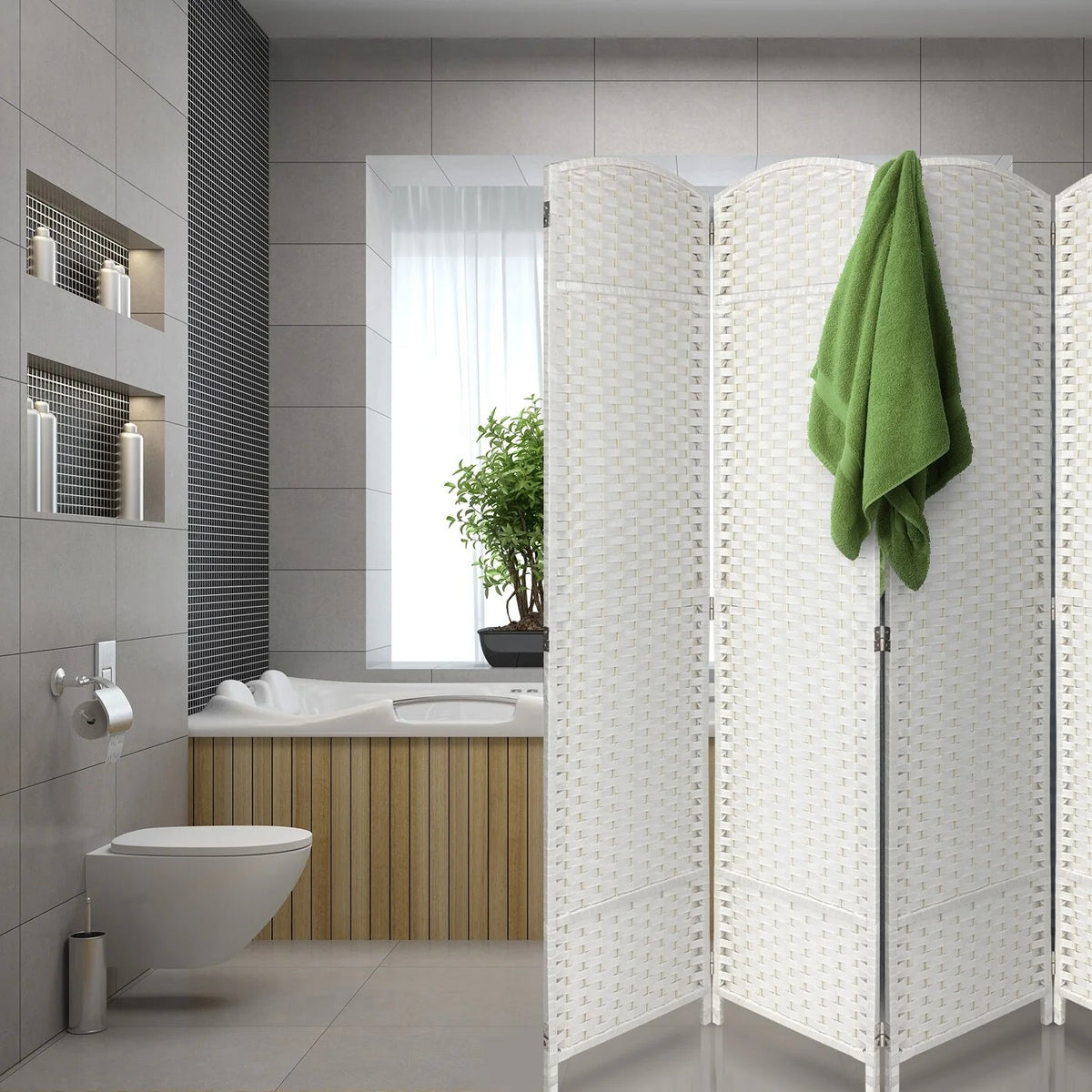 Tall Folding Room Divider Screen, Portable Privacy Partition Wall Panel for Bedroom, Living Room and Office