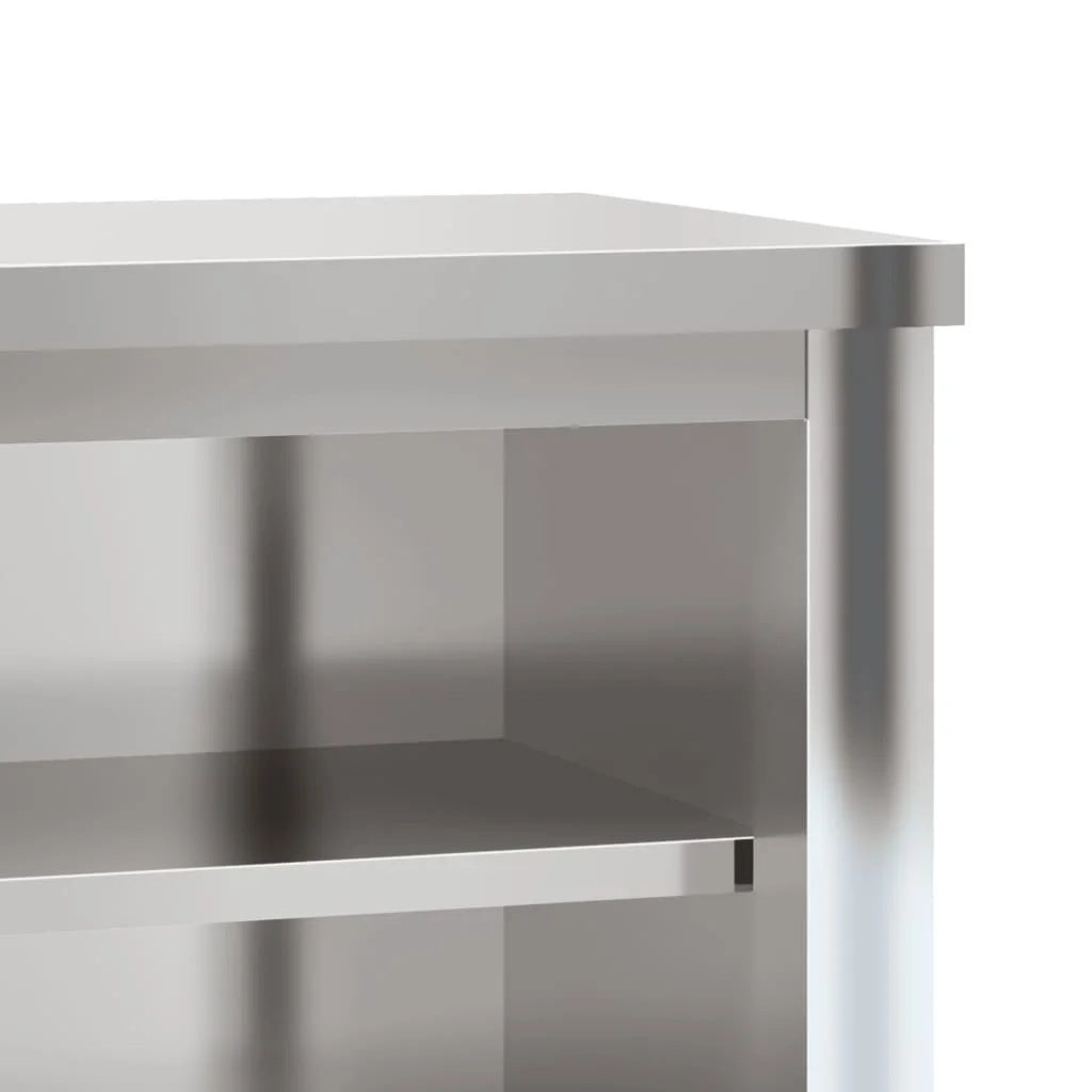 vidaXL Kitchen Wall Cabinet with Shelf Storage Restaurant Stainless Steel