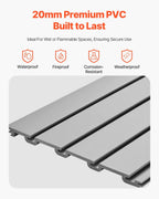 VEVOR Slat Wall Paneling,8 x 4 ft, PVC Garage Slatwall with Modular Design,Grey Slat Wall Easy-to-Install Adjustable Slatwall Panel with Coupling Structure & DIY Cutting,Fits for Storage & Display