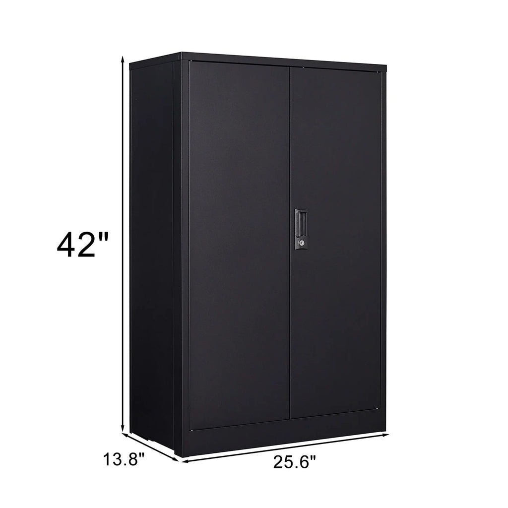 Metal Storage Cabinet with Locking Doors and Adjustable Shelf, Folding Filing Storage Cabinet, Rolling Storage Locker Cabinet for Home Office,School,Garage, White