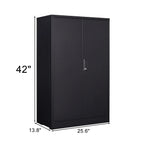 Metal Storage Cabinet with Locking Doors and Adjustable Shelf, Folding Filing Storage Cabinet, Rolling Storage Locker Cabinet for Home Office,School,Garage, White
