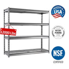Shuntong The Atlas 12000LBS Garage Storage Shelves, 48"W Heavy Duty Metal Industrial Shelves, 4 Tier Adjustable Storage Rack for Warehouse Shop Basement,48"W x 24"D x 72"H, Black