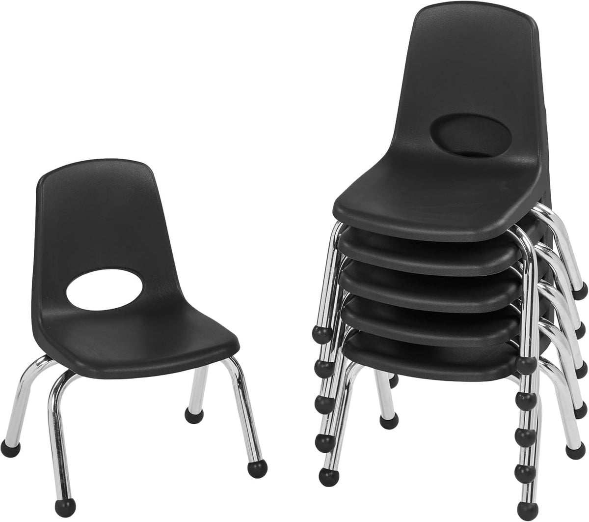 10" School Stack Chair with Swivel Glides, Purple, 6-Pack