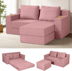 Convertible Futon Sofa Bed, 59" Folding Boneless Loveseat Small Couch
