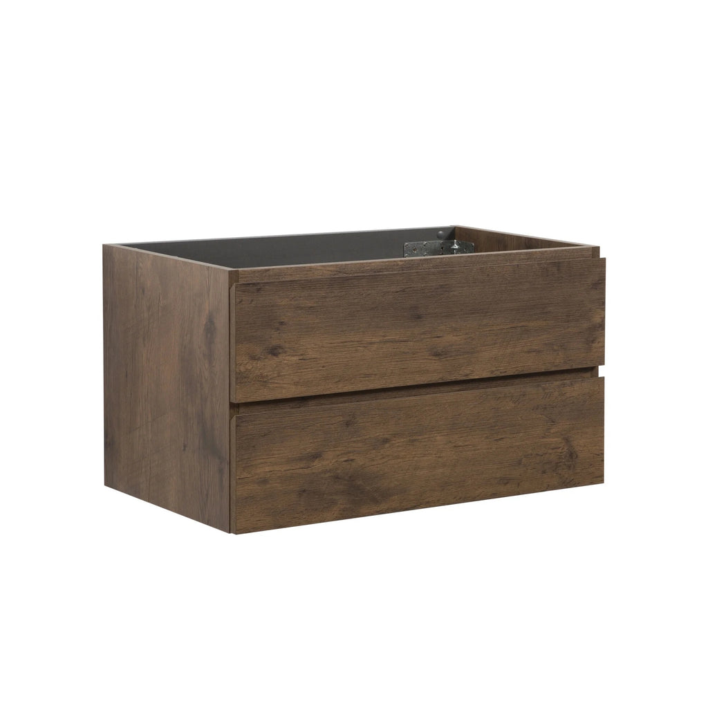 Wall Mount Bathroom Cabinet Without Basin, Gray Two-Drawer Storage Unit with Pre-Assembled Design for Space-Saving Modern Bathrooms