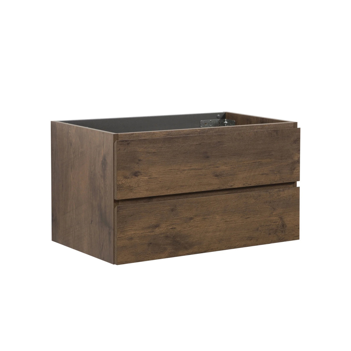 Wall Mount Bathroom Cabinet Without Basin, Gray Two-Drawer Storage Unit with Pre-Assembled Design for Space-Saving Modern Bathrooms
