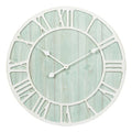 Green Blue Quartz Coastal Wall Clock, Decorative Nautical Wall Clock for Living Room, Bedroom and Home Decor