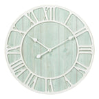 Green Blue Quartz Coastal Wall Clock, Decorative Nautical Wall Clock for Living Room, Bedroom and Home Decor