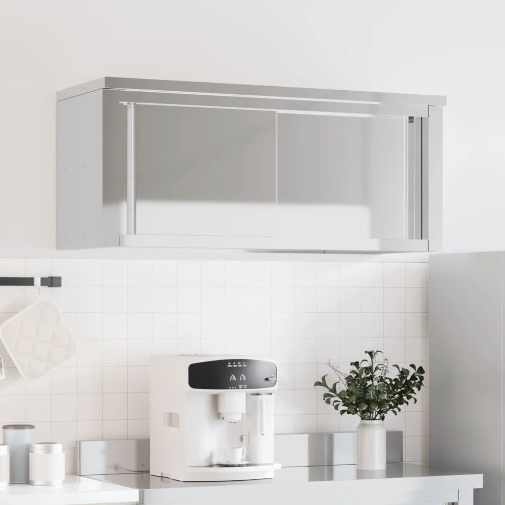 vidaXL Kitchen Wall Cabinet with Shelf Storage Restaurant Stainless Steel