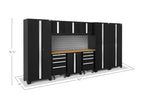 NewAge Products Bold Series Gray 10 Piece Cabinet Set, Heavy Duty 24-Gauge Steel Garage Storage System, Slatwall Included