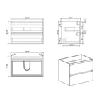 Wall Mount Bathroom Cabinet Without Basin, Gray Two-Drawer Storage Unit with Pre-Assembled Design for Space-Saving Modern Bathrooms