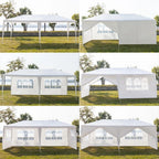 10'x20' Outdoor Party Tent with 6 Removable Sidewalls, Waterproof Canopy Patio Wedding Gazebo, White