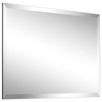Frameless Beveled Prism Wall Mirror, Clear Square or Rectangular Decorative Mirror for Bathroom, Bedroom and Home Decor