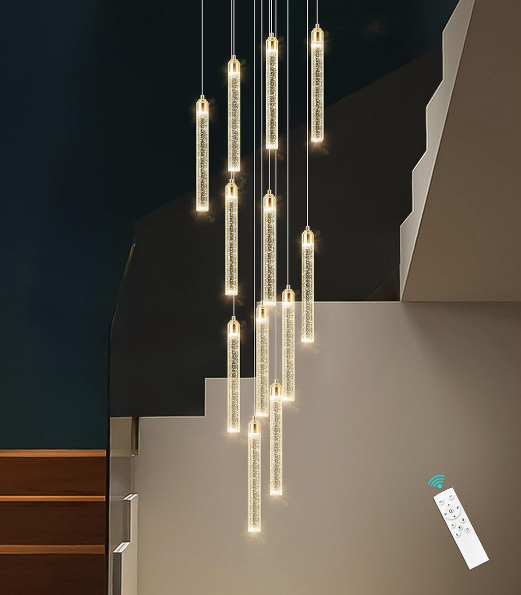 Modern Crystal Pendants Lighting Mini Chandelier for Kitchen Island LED Dimmable Ceiling Handing Lighting Adjustable Flush Mount Ceiling Light for Dining Room Hallway