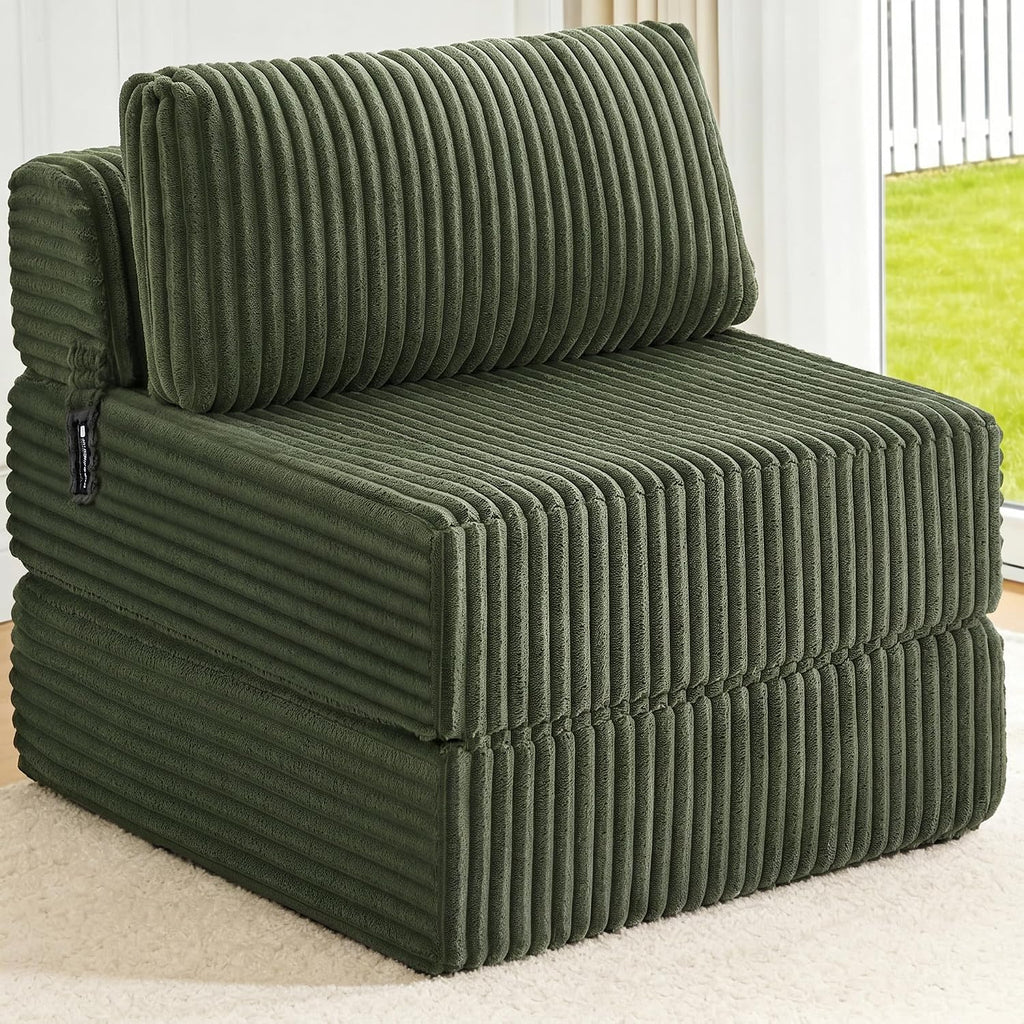 Folding Sofa Bed Convertible 4 in 1 Sleeper Chair Gray Single