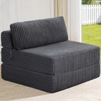 Folding Sofa Bed Convertible 4 in 1 Sleeper Chair Gray Single