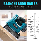 BALKONI 18 Gauge Cordless Finish Nail Gun,F10-F32 MAX, with 2*1500 mAh Battery and A Charger, 1000 Piece F30 Nails