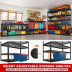 REIBII 55" W Wire Shelving Garage Shelves Heavy Duty 3000lbs Adjustable 5-Tier Storage Rack