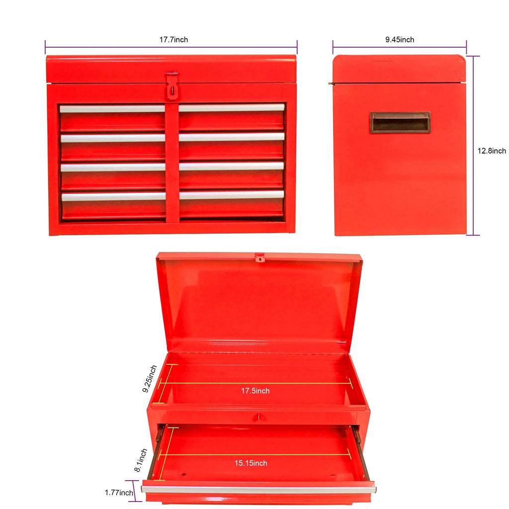 5-Drawer Rolling Tool Chest & Removable Tool Box with Locking System, Tool Box Organizer with 4 Wheels&Hooks, Large Capacity Garage Storage Cabinet for Warehouse and Repair Shop, Orange