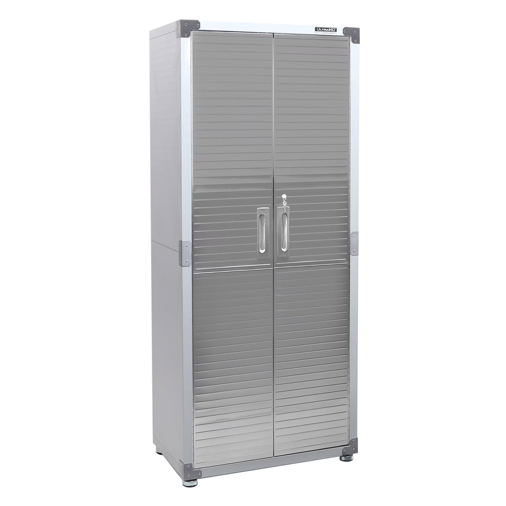Seville Classics UltraHD? Steel Body Lockable Storage Cabinet Organizer Locker Shelving Unit, Graphite, 30" W x 18" D x 72" H