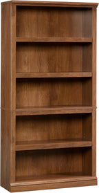 5-Shelf Split Bookcase / Bookshelf, Oiled Oak Finish