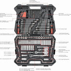 Tool Box 303-Piece Mechanics Tool Set and Socket Set, Professional, SAE/Metric