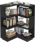Corner Book Shelf, 6-Shelf L Shaped Corner Bookshelf with Baffle